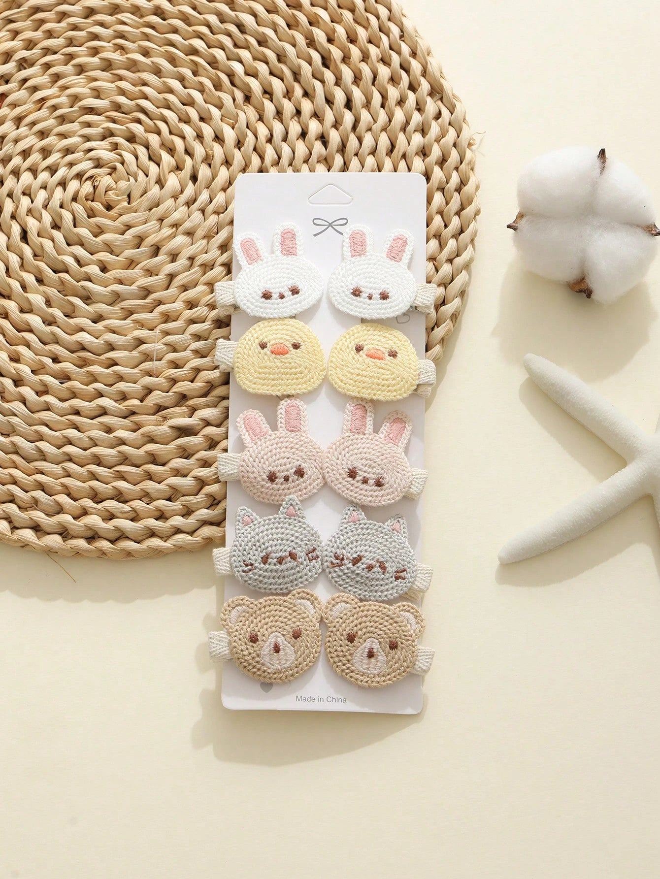 10pcs/Set Cute Animal Design Hair Clips, Soft & Adorable Baby Hair Clips, Bangs Clips, Won't Damage Hair, Suitable For All Seasons