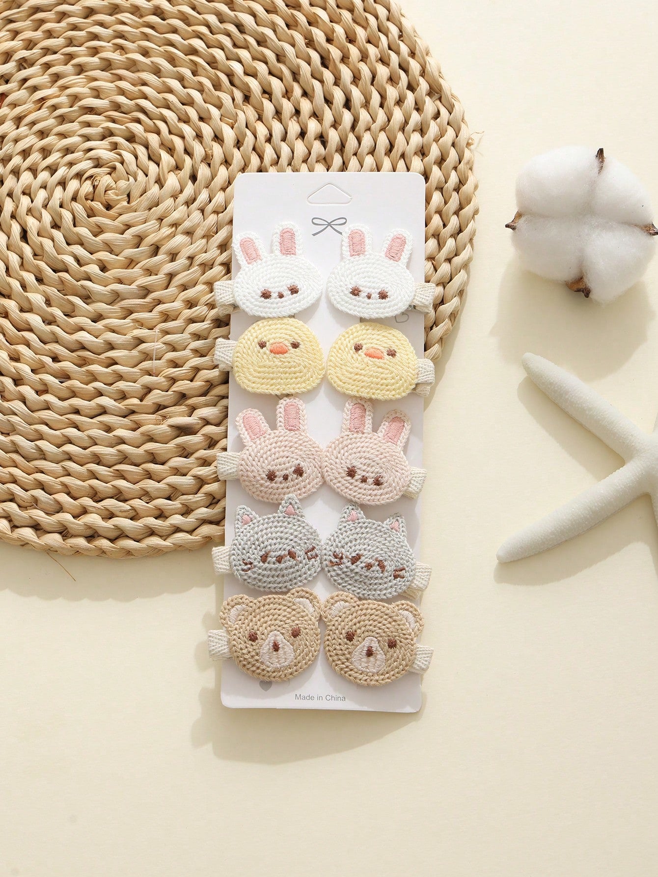 10pcs/Set Cute Animal Design Hair Clips, Soft & Adorable Baby Hair Clips, Bangs Clips, Won't Damage Hair, Suitable For All Seasons