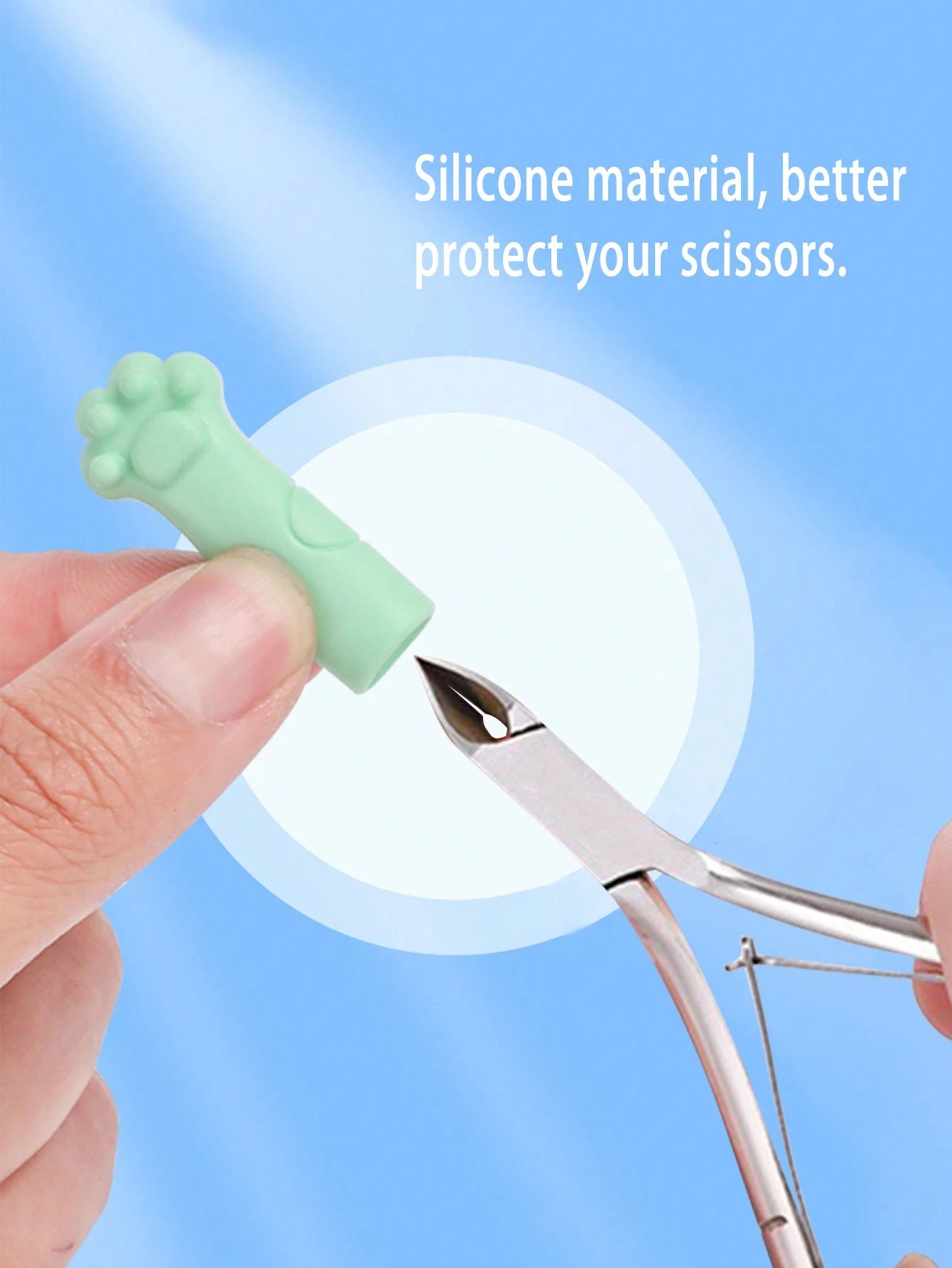 10pcs Silicone Cat Nail Care Tool Protector Sleeve, Random Color,Nail Supplies,Nail Tools,Nail Art Tools,Back To School,Nails,Nail Tools For Press On Nails