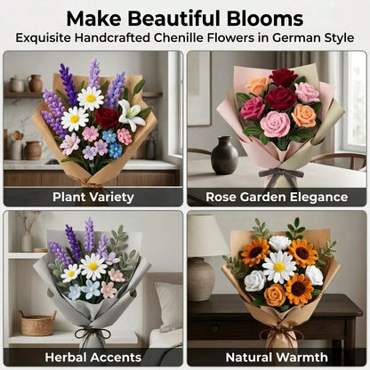 1183 Pcs Premium Chenille Stems Flower Making Kit With Tutorial Booklet, 16 Carefully Selected Colors Pipe Cleaners, Floral Stem Wire, Flower Stamens, Tutorial Booklet & Floral Tape, DIY Handmade Flow