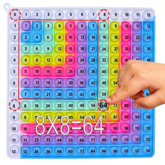 12*12 Silicone Math Learning Board, STEM Stress Relief Toy, Children's Multiplication Game, Math Game, No Need To Memorize Multiplication Table, Montessori