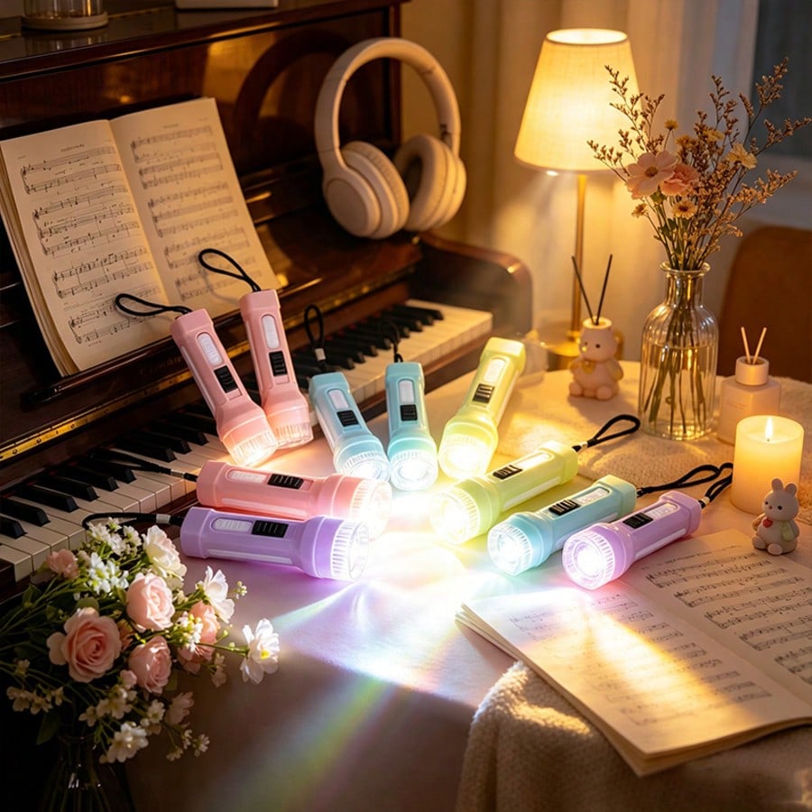 12/24pcs Transparent Mini LED Keychain Flashlights, 60 Lumens Single Brightness ABS Flashlights, Includes Non-Rechargeable Batteries, Portable Cute Gift Decor, Suitable For Party Organizers, Event Sup