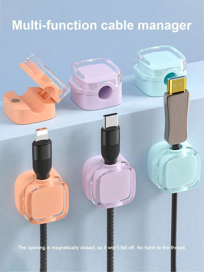 12/6/3 Packs Magnetic Cable Clips, Magnetic Desktop Cable Holder, Slot-Type Cable Clips- Cable Organizer, Cable Management, Cable Tidy Clips, Cable Fixer, Desktop Cable Organizer, Charging Cable Hold