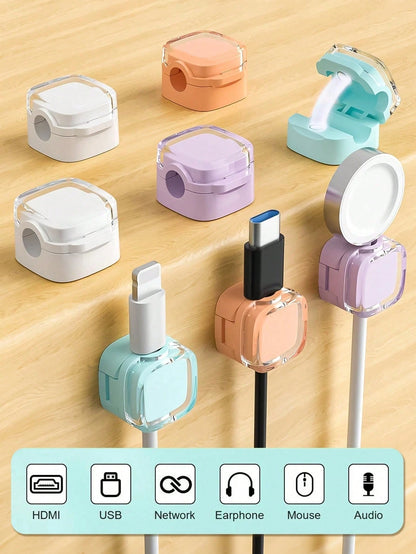 12/6/3 Packs Magnetic Cable Clips, Magnetic Desktop Cable Holder, Slot-Type Cable Clips- Cable Organizer, Cable Management, Cable Tidy Clips, Cable Fixer, Desktop Cable Organizer, Charging Cable Hold