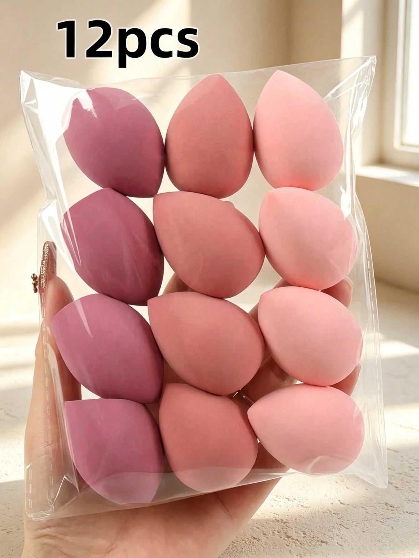 12 Large Makeup Sponges, Multi-Color Makeup Sponges, Suitable For Liquid, Cream And Powder Foundations- Latex-Free, Dry And Wet Use, Suitable For All Skin Types, Makeup, Affordable, Room Decor, Vanit