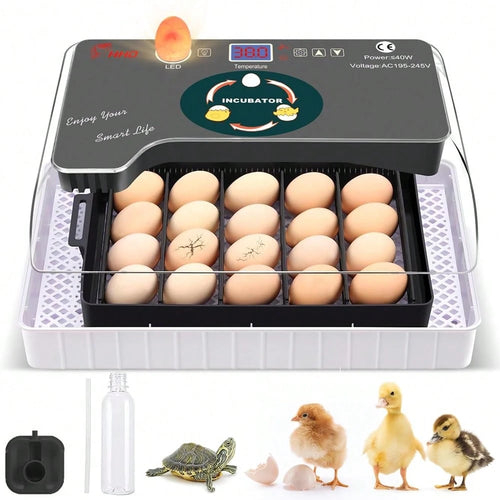 12 Upgrade Egg Incubator- Automatic Egg Turner, Temperature Control, Built-In Candler, Auto Water Refill For Hatching Chicken, Duck, Quail & Bird Eggs
