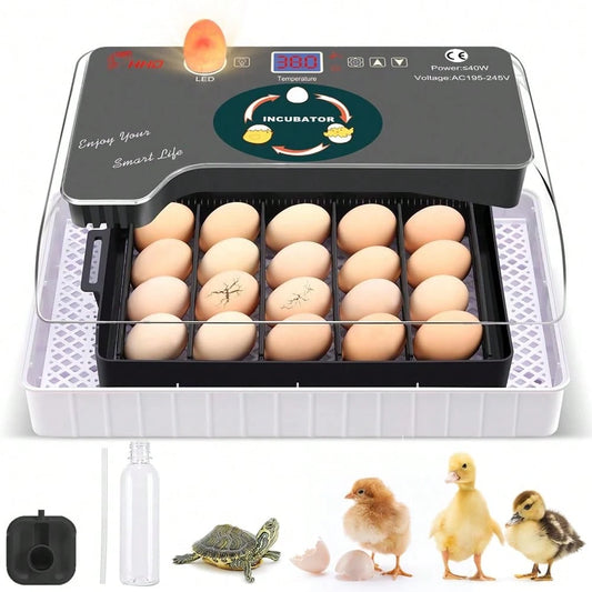 12 Upgrade Egg Incubator- Automatic Egg Turner, Temperature Control, Built-In Candler, Auto Water Refill For Hatching Chicken, Duck, Quail & Bird Eggs