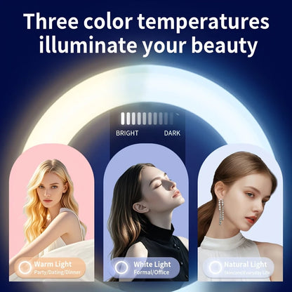 12" USB LED Ring Light Comes With Two Phone Clamp And A 110Cm Tripod Stand, Making It A Lightweight And Portable Solution For Circle Podcast Lighting, Perfect For Makeup, Live Streaming, Photography