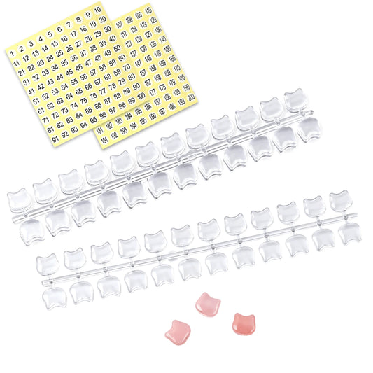 120/240pcs Transparent Cat-Shaped Nail Art Practice Color Cards, Nail Polish Display Board, Salon Nail Art Board, Suitable For DIY Nail Art Practice And Beginners