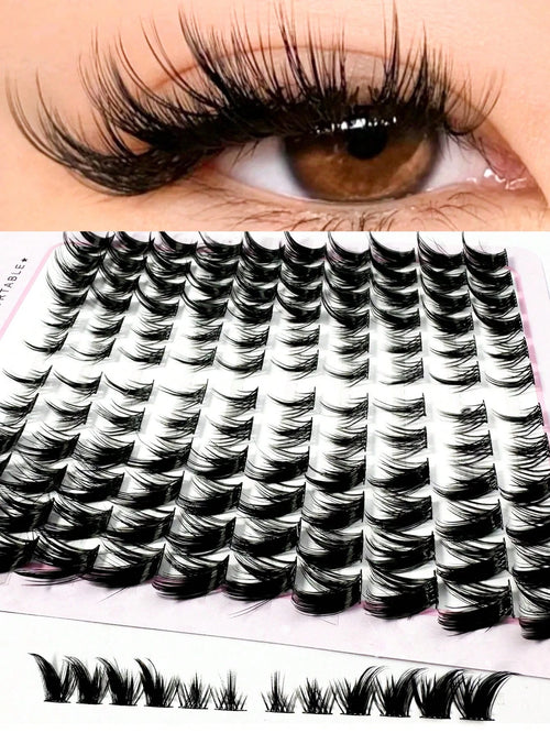 120pcs Fox Eye False Eyelashes, Single Strand Cartoon Style, Natural Makeup Effect, Segmented Anime Style, C Curl, Thick Mink Fur, Mixed Length, Eyelash Clusters, Single Strand Eyelashes, False Eyelas
