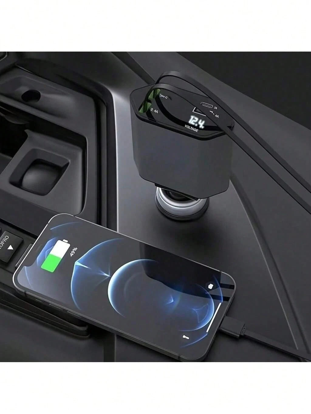 120W Retractable 4-In-1 Fast Charging Car Charging Cable 4-Port Car Charger Adapter Compatible With All Devices- And Reliable Car Plug