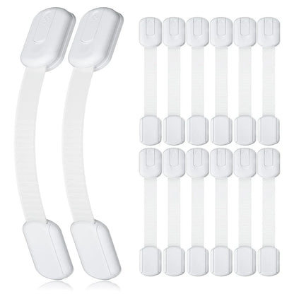 12pcs Baby Cabinet Locks, Child Proof Drawer Locks, Adjustable No Drill Cabinet Locks With Straps, Suitable For Child Drawers, Ensure Child