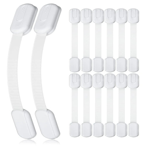 12pcs Baby Cabinet Locks, Child Proof Drawer Locks, Adjustable No Drill Cabinet Locks With Straps, Suitable For Child Drawers, Ensure Child