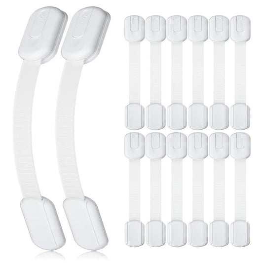 12pcs Baby Cabinet Locks, Child Proof Drawer Locks, Adjustable No Drill Cabinet Locks With Straps, Suitable For Child Drawers, Ensure Child