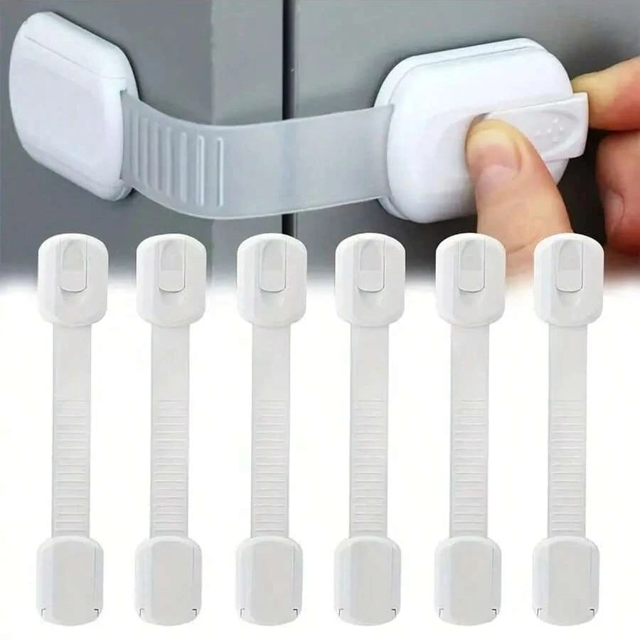 12pcs Baby Cabinet Locks, Child Proof Drawer Locks, Adjustable No Drill Cabinet Locks With Straps, Suitable For Child Drawers, Ensure Child