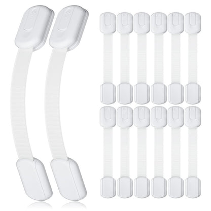 12pcs Baby Cabinet Locks, Child Proof Drawer Locks, Adjustable No Drill Cabinet Locks With Straps, Suitable For Child Drawers, Ensure Child