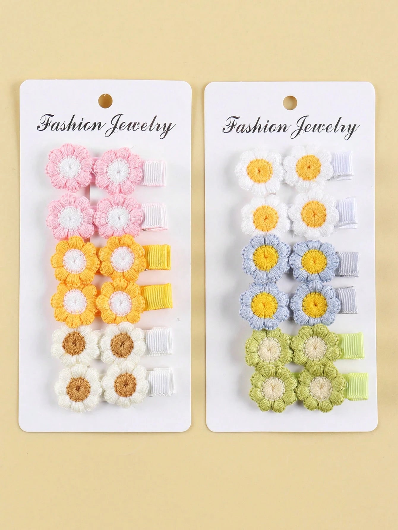 12pcs/Set Random Floral Baby Clips Everyday Wear Hair Accessories, Card Shipping Love Valentine