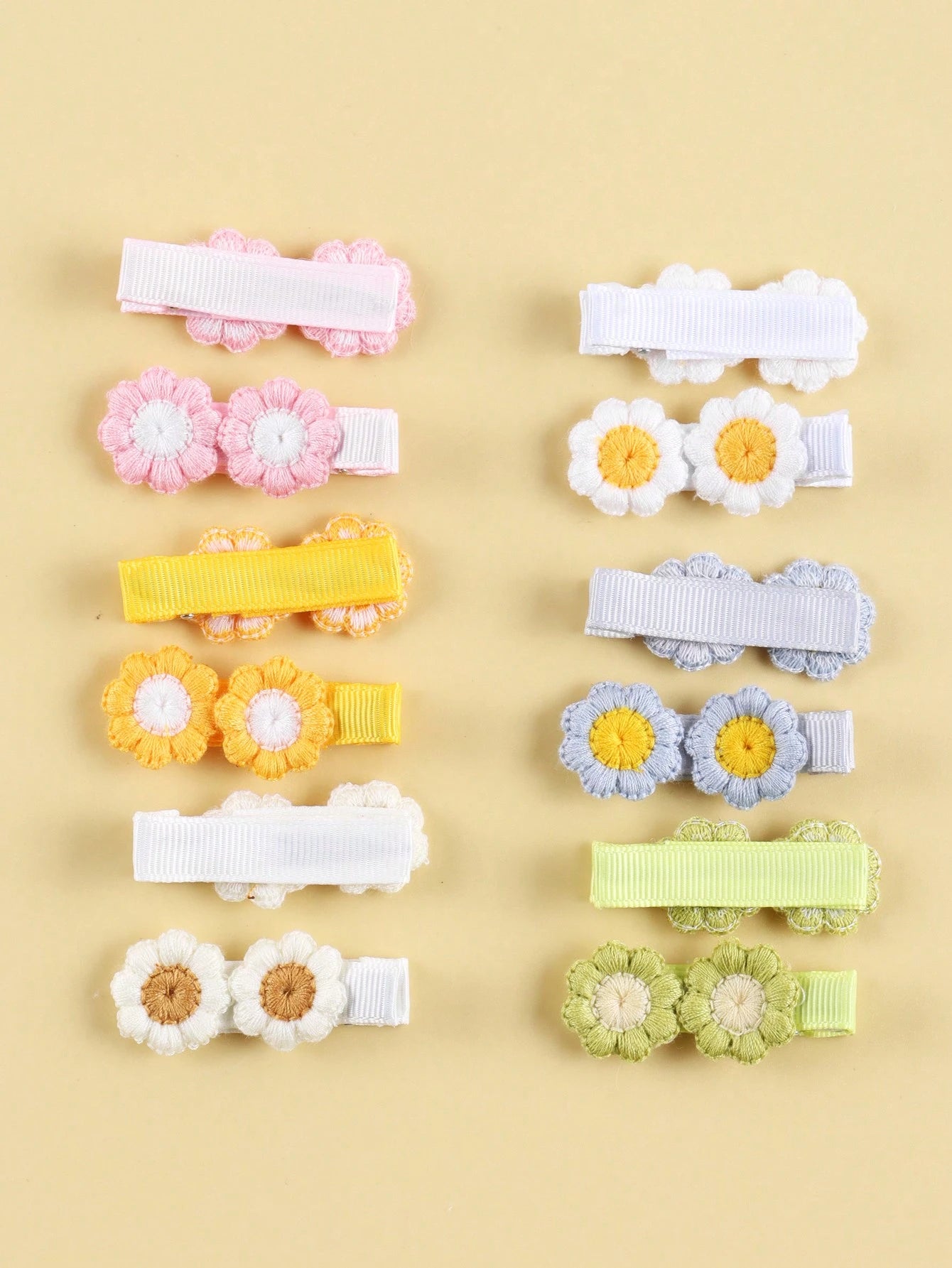 12pcs/Set Random Floral Baby Clips Everyday Wear Hair Accessories, Card Shipping Love Valentine
