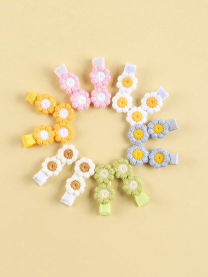 12pcs/Set Random Floral Baby Clips Everyday Wear Hair Accessories, Card Shipping Love Valentine