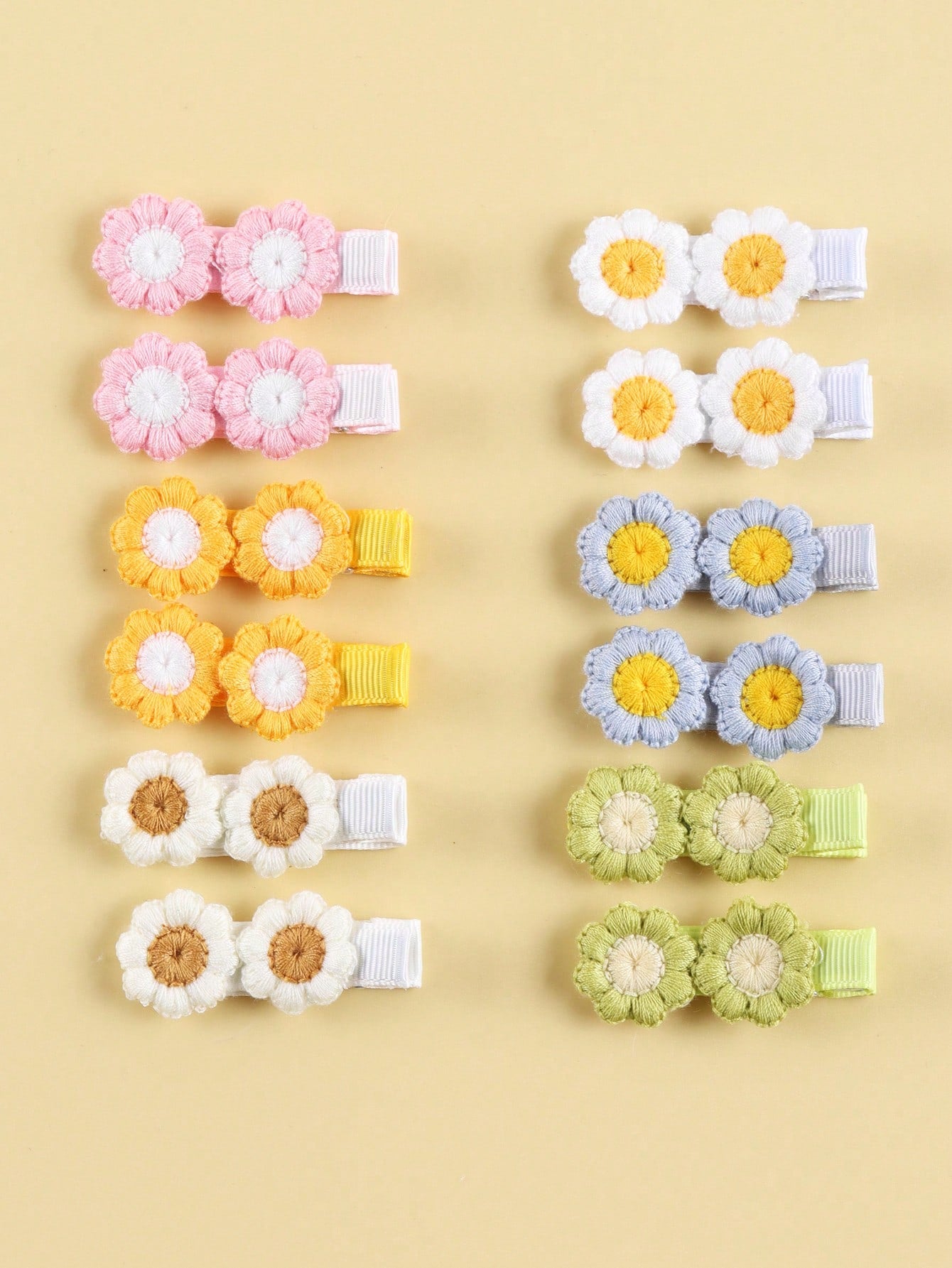 12pcs/Set Random Floral Baby Clips Everyday Wear Hair Accessories, Card Shipping Love Valentine