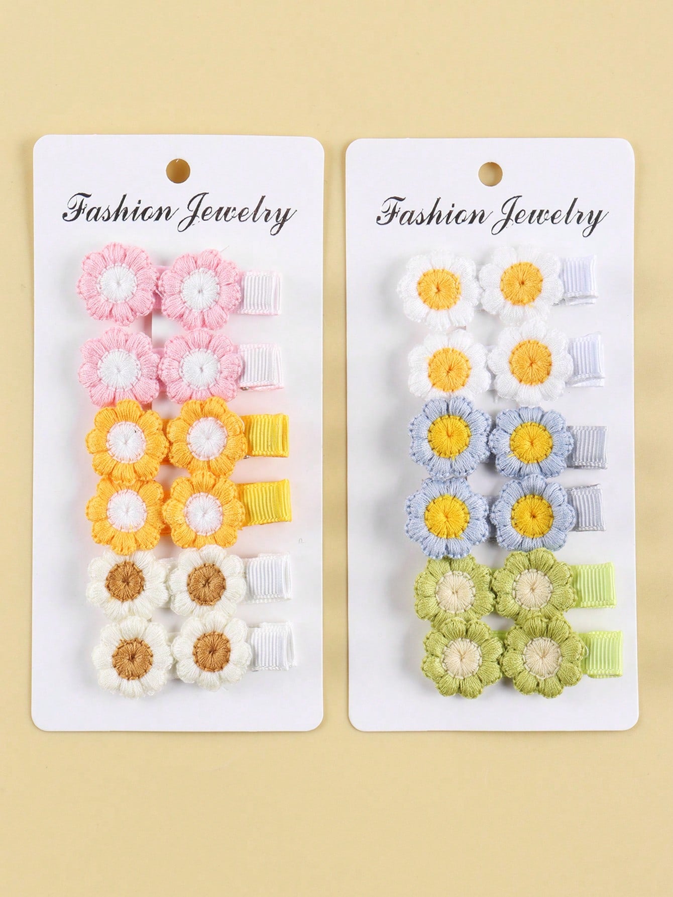 12pcs/Set Random Floral Baby Clips Everyday Wear Hair Accessories, Card Shipping Love Valentine