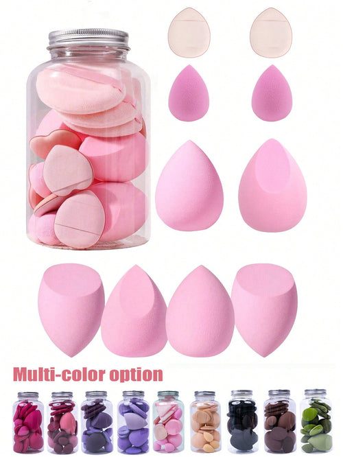 15/1pc Reusable Makeup Sponge, Face Makeup Tool Set, Round Setting Powder Puff, Makeup Small Tool, Dry And Wet Dual Use Powder Puff, Blush Powder Puff, Cushion Powder Puff, Loose Powder Puff, Beauty S