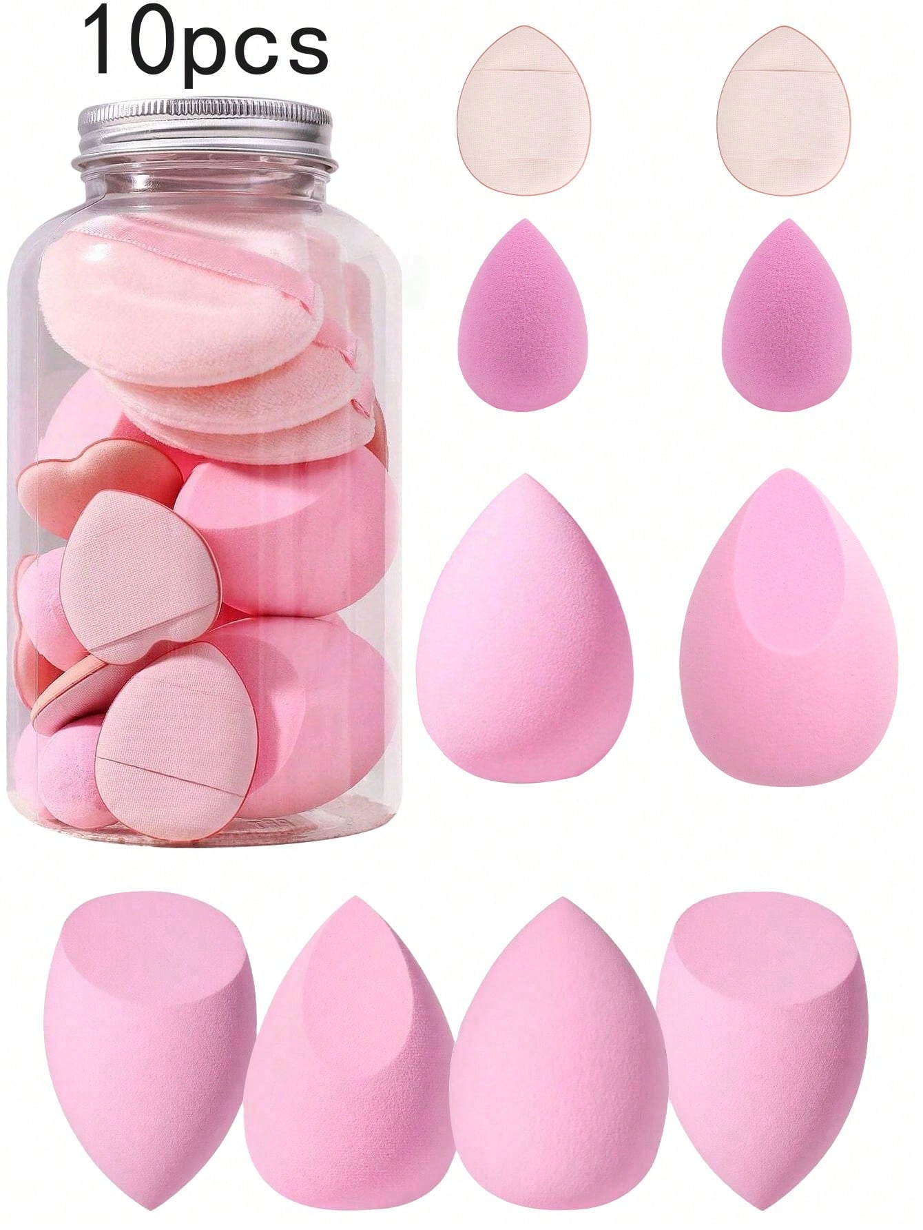 15/1pc Reusable Makeup Sponge, Face Makeup Tool Set, Round Setting Powder Puff, Makeup Small Tool, Dry And Wet Dual Use Powder Puff, Blush Powder Puff, Cushion Powder Puff, Loose Powder Puff, Beauty S