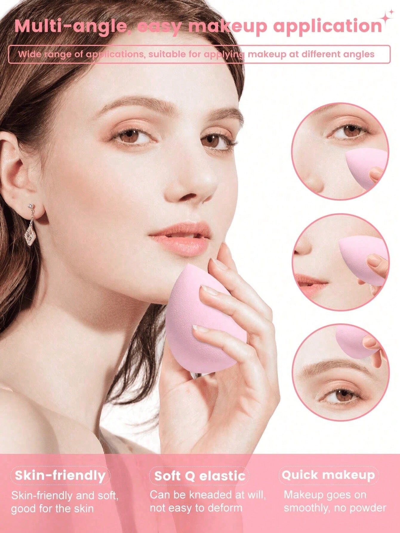 15/1pc Reusable Makeup Sponge, Face Makeup Tool Set, Round Setting Powder Puff, Makeup Small Tool, Dry And Wet Dual Use Powder Puff, Blush Powder Puff, Cushion Powder Puff, Loose Powder Puff, Beauty S