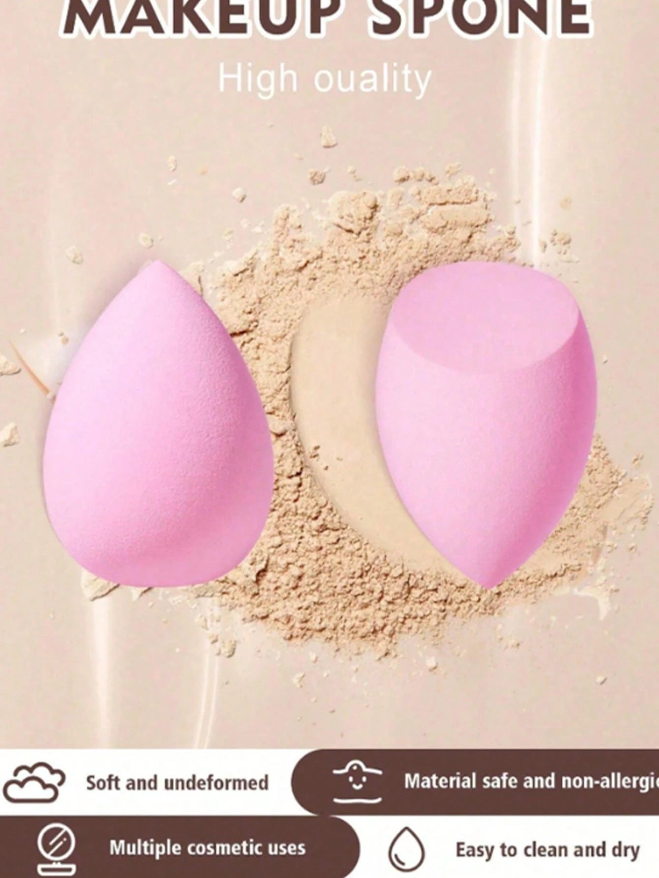 15/1pc Reusable Makeup Sponge, Face Makeup Tool Set, Round Setting Powder Puff, Makeup Small Tool, Dry And Wet Dual Use Powder Puff, Blush Powder Puff, Cushion Powder Puff, Loose Powder Puff, Beauty S