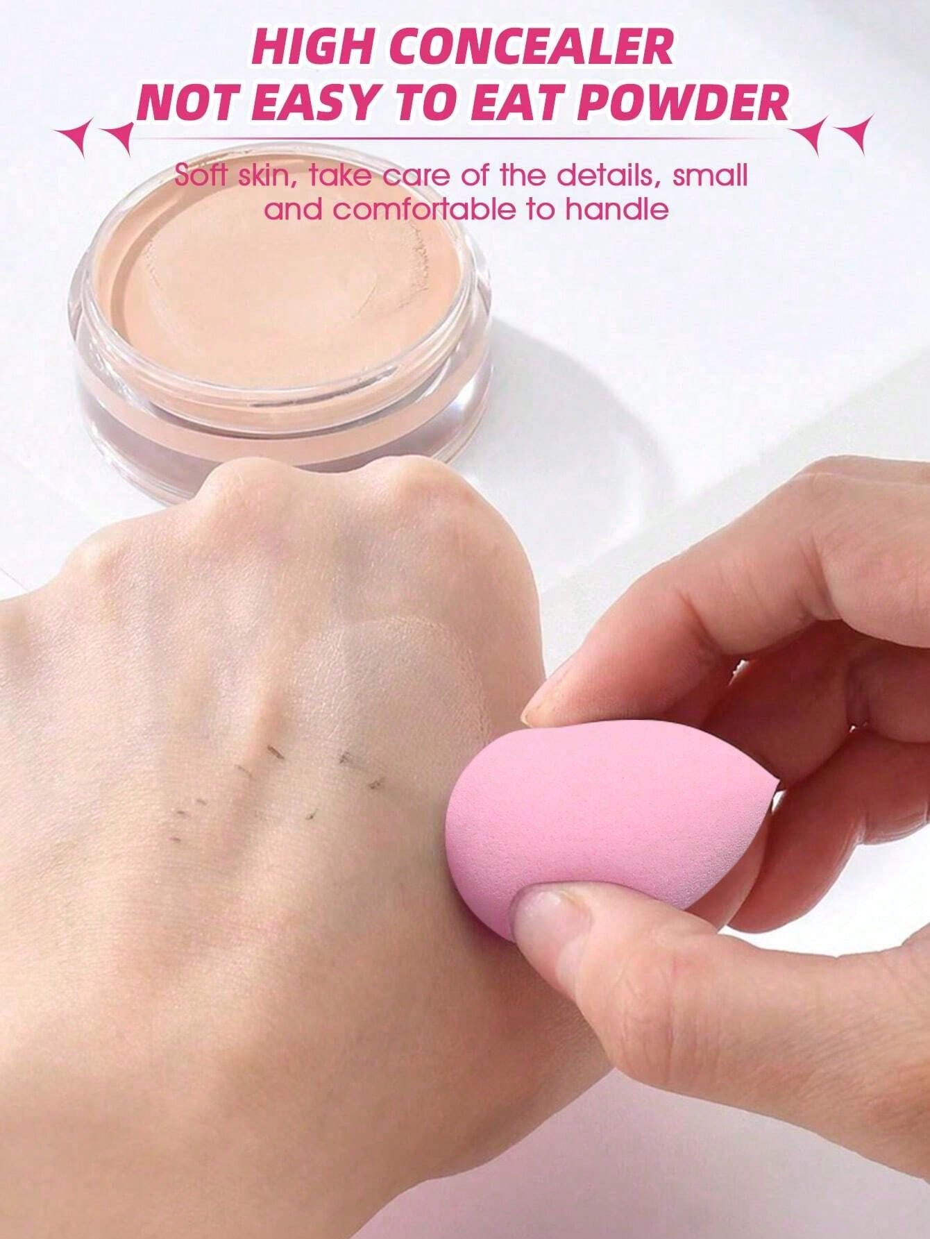 15/1pc Reusable Makeup Sponge, Face Makeup Tool Set, Round Setting Powder Puff, Makeup Small Tool, Dry And Wet Dual Use Powder Puff, Blush Powder Puff, Cushion Powder Puff, Loose Powder Puff, Beauty S
