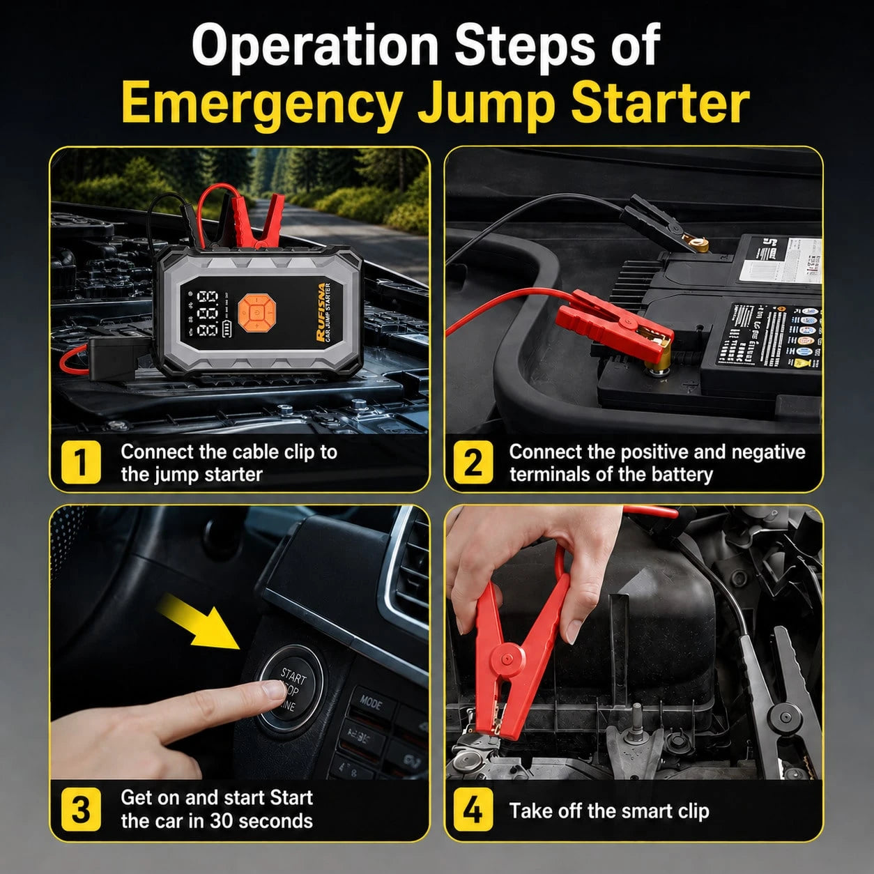 15000A Super Powerful Jump Starter With Air Compressor, 12V Ultra Fast Car Battery Booster, 150 PSI Tire Inflator, 8-In-1 Emergency Power Bank, LED Flashlight, USB Output, Heavy Duty For Gas & Vehicle
