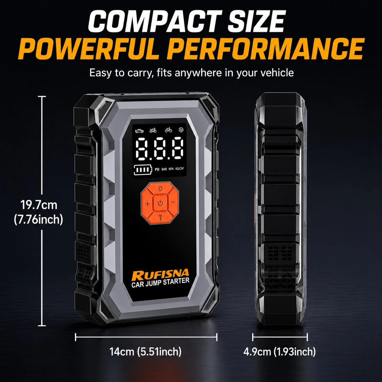15000A Super Powerful Jump Starter With Air Compressor, 12V Ultra Fast Car Battery Booster, 150 PSI Tire Inflator, 8-In-1 Emergency Power Bank, LED Flashlight, USB Output, Heavy Duty For Gas & Vehicle