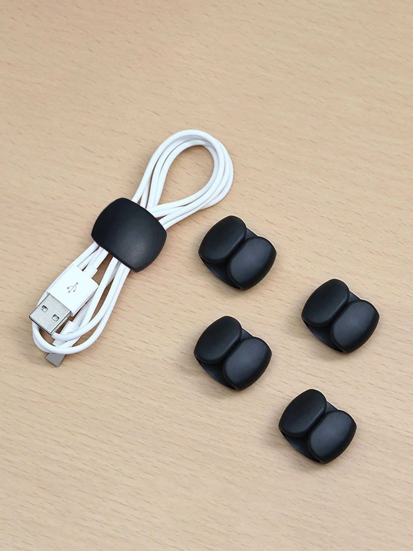 15pcs Random Color Cable Organizer Clips, Earphone & Charging Cord Winder Fastener, Minimalist Multi-Function Cord Wrap Clips