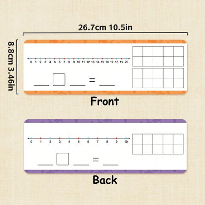 16pcs Dry-Erase Number Line Cards For Addition And Subtraction Within 20, Children's Math Enlightenment Practice Cards, Kindergarten Teacher Teaching Aid