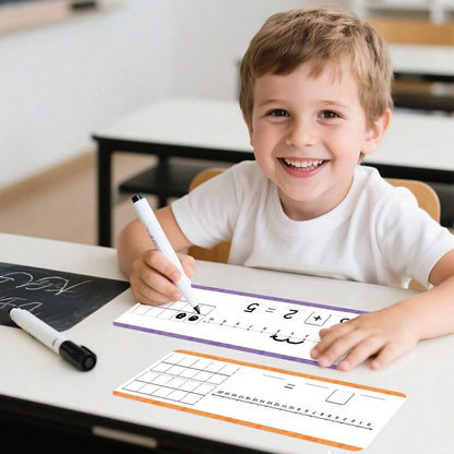 16pcs Dry-Erase Number Line Cards For Addition And Subtraction Within 20, Children's Math Enlightenment Practice Cards, Kindergarten Teacher Teaching Aid
