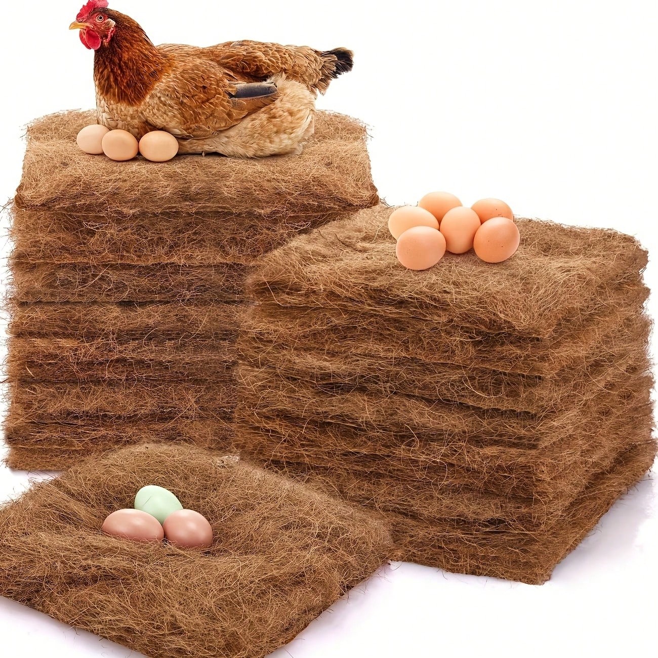 17 Reusable Coconut Tree Palm Pads: Chicken Pads, Moisture-Proof And Heat-Insulating, Ideal Choice For Birds And Reptiles To Lay Eggs, Easy To Care For
