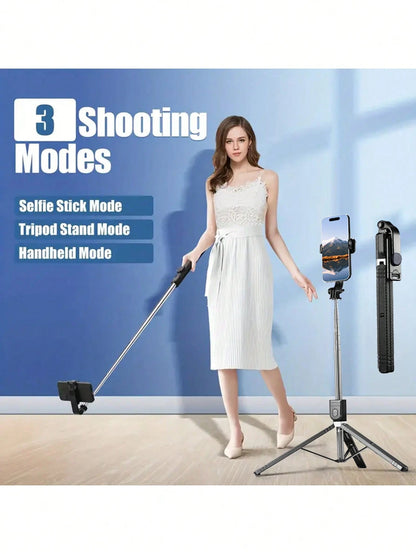 170cm Extendable Selfie Stick Tripod With Wireless Remote, Compatible With IOS And Android Phones, Suitable For Live Streaming, Vlogging, Family Gatherings, Christmas Parties, Self-Portraits, Outdoor