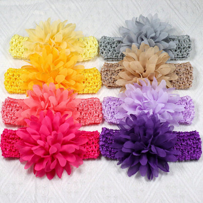 18pcs Baby Girls Headband Chiffon Flower Soft Stretchy Hair Band Hair Accessories For Baby Girls Newborns Infants Toddlers And Kids Love Valentine