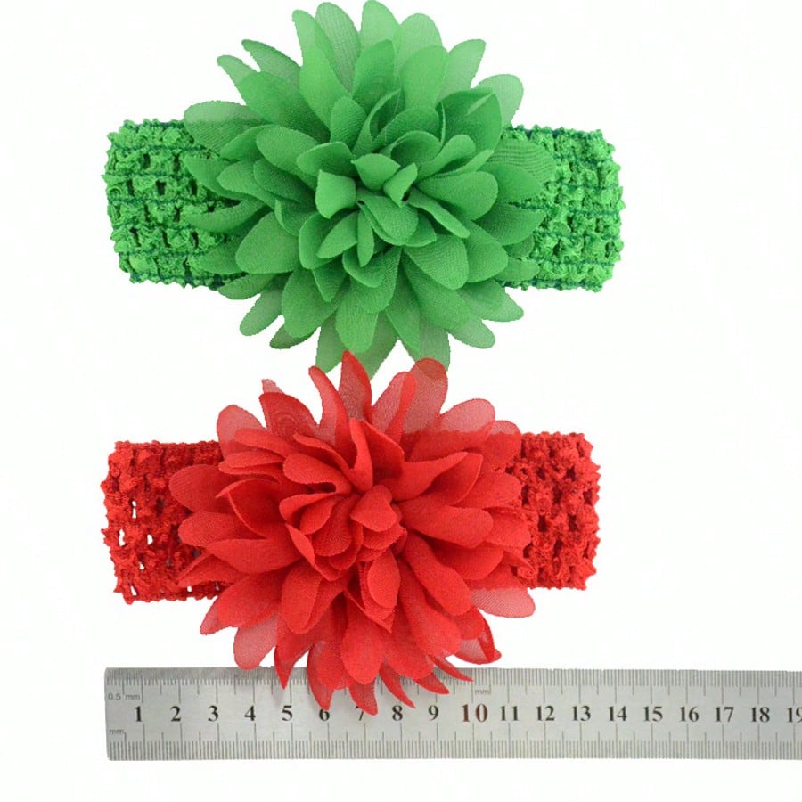 18pcs Baby Girls Headband Chiffon Flower Soft Stretchy Hair Band Hair Accessories For Baby Girls Newborns Infants Toddlers And Kids Love Valentine