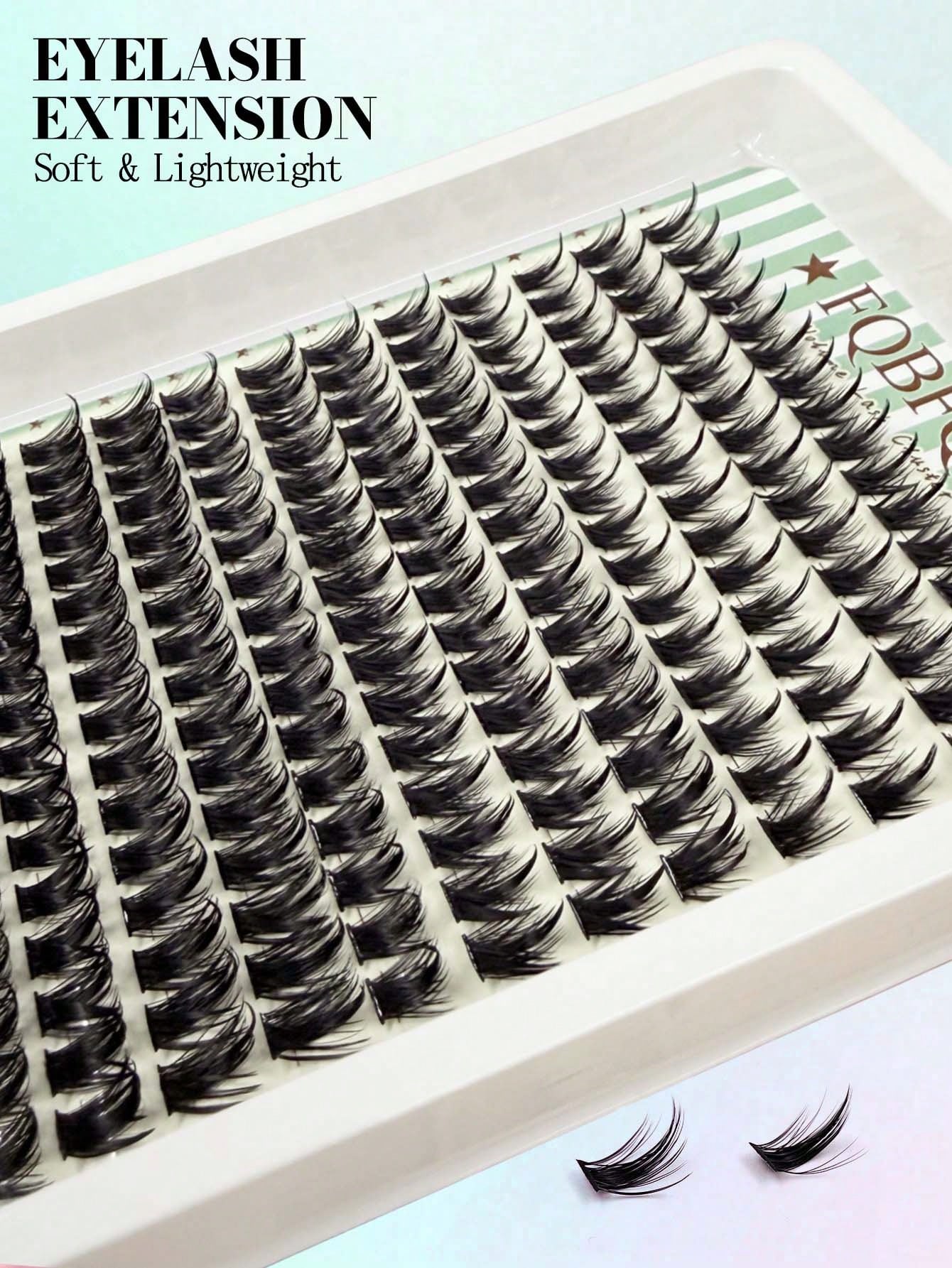 192pcs Cat Eye & Fox Eye Individual Cluster False Eyelashes, DIY Segmented Eyelash Extension, 3D Thick Single Cluster Lashes, Slanted Fluffy Cluster, Reusable False Eyelashes
