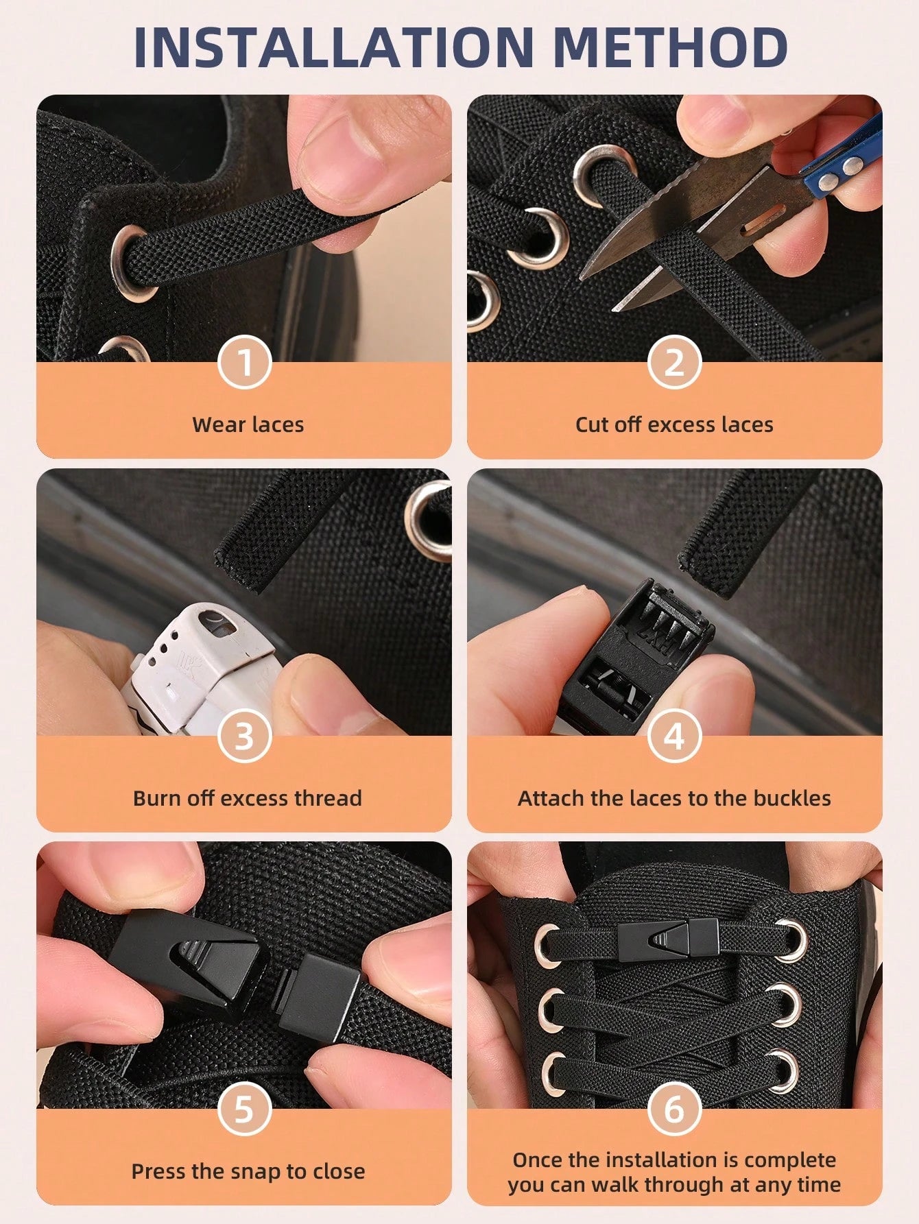 1pair Elastic No-Tie Shoe Laces With Switch Button, Black, Fits For Sneakers, Sports Shoes, Casual Shoes,White Shoes,Basketball Shoes, Trainers Running Shoes Summer, Shoes Accessories