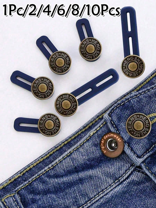 1Pc/2/4/6/8/10Pcs Pants Button Extender, Universal Jeans Waist Size Converter, Belt Extension Buckle, Waistband Expansion Button Pants Waist Adjuster Extender, Pants Too Small No Sewing Needed To Make