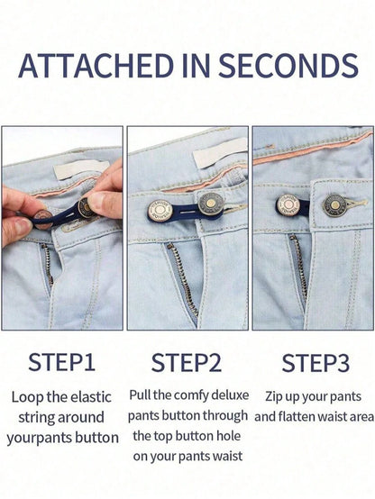 1Pc/2/4/6/8/10Pcs Pants Button Extender, Universal Jeans Waist Size Converter, Belt Extension Buckle, Waistband Expansion Button Pants Waist Adjuster Extender, Pants Too Small No Sewing Needed To Make