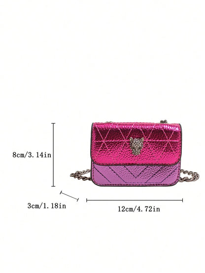 1pc 2026 New Women's Solid Color Metal Mini Chain Crossbody Bag, PU Leather Casual Summer Fashion Luxury Shoulder Bag, Versatile For Daily Commute, Party, Date, Work, Shopping