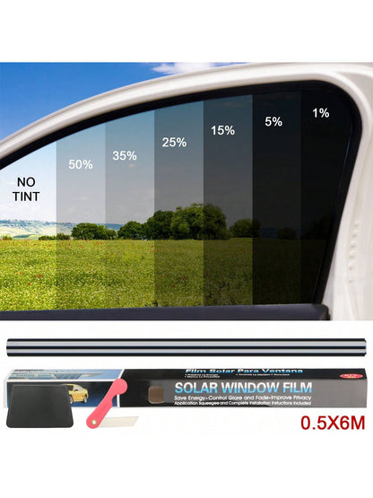 1pc 20inch X 118inch Solar Film Anti-UV Protection Film Sticker,Auto Tint Film Window Car Home Window Foils Tint Film Glass Car Accessories