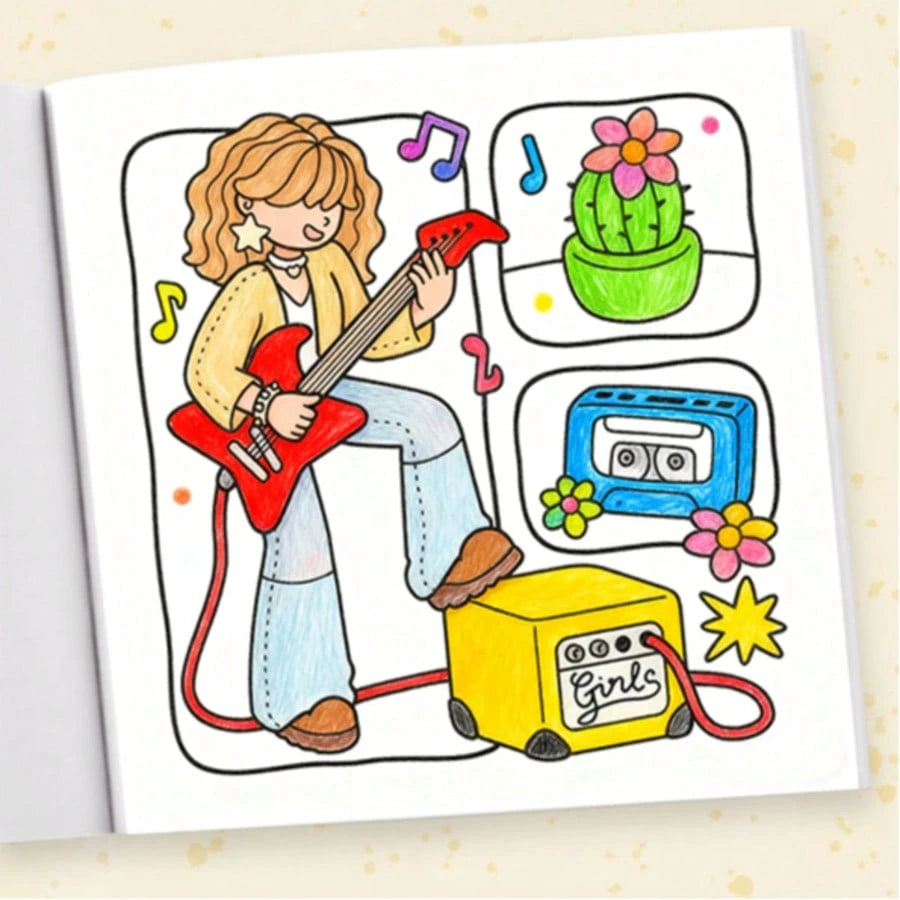 1pc (21cm*21cm) Adult Coloring Book, Thick Opaque Paper, Clear Lines, Easy To Color, Featuring Various Girl Life Scenes "Girl Space 2" Coloring Book, DIY Coloring, Cultivate Thinking Ability, Suitable