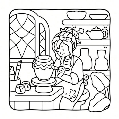 1pc (21cm*21cm) Adult Coloring Book, Thick Opaque Paper, Clear Lines, Easy To Color, Featuring Various Girl Life Scenes "Girl Space 2" Coloring Book, DIY Coloring, Cultivate Thinking Ability, Suitable