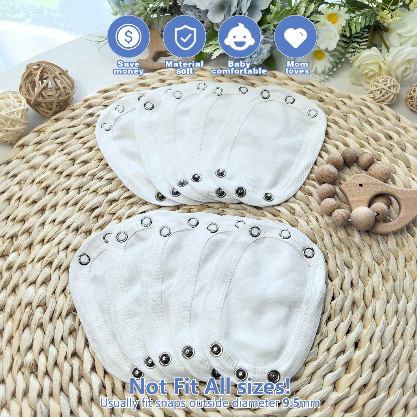 1pc/2pcs/3pcs/4pcs/5pcs Kids Romper Extender, Baby Bodysuit Extension Pads, For Continuing Use Of Undersized Rompers And Bodysuits