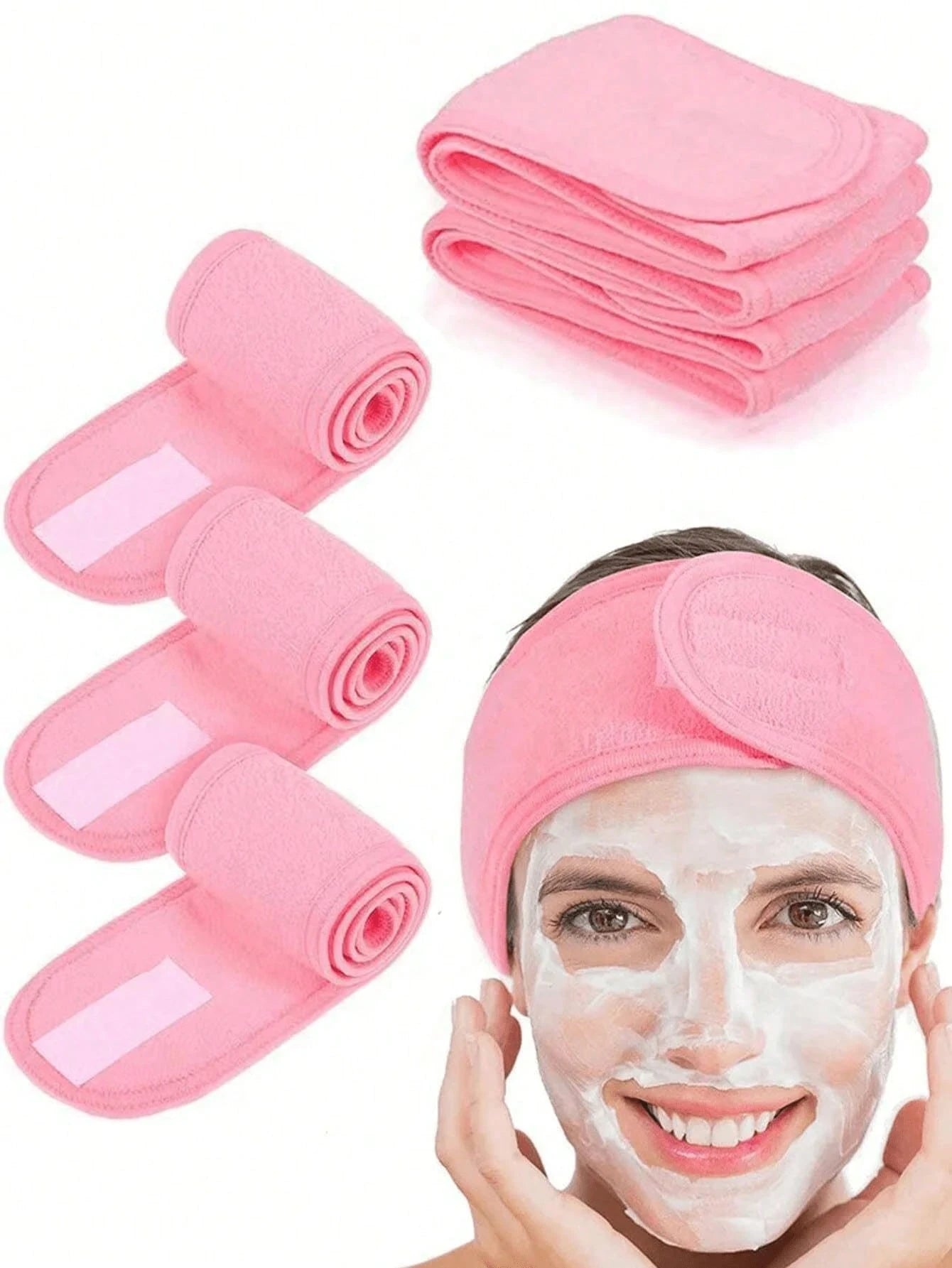 1pc/2pcs/3pcs Adjustable Women's SPA Facial Care Headband, Shower Makeup Hair Band, Suitable For Face Washing, Soft Towel, Can Be Used As Hair Accessory, Skincare Headband, Beauty, Skincare Products