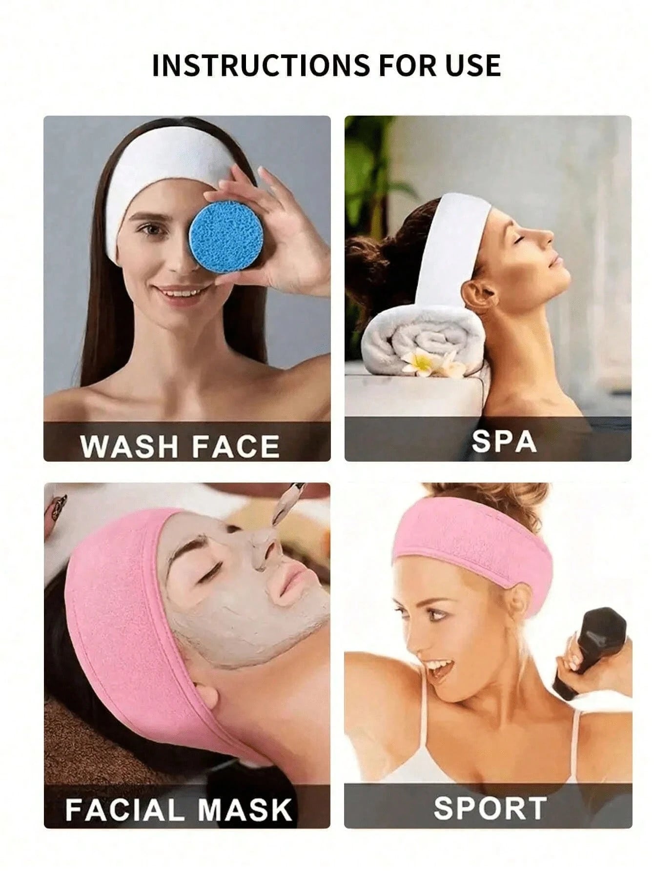 1pc/2pcs/3pcs Adjustable Women's SPA Facial Care Headband, Shower Makeup Hair Band, Suitable For Face Washing, Soft Towel, Can Be Used As Hair Accessory, Skincare Headband, Beauty, Skincare Products